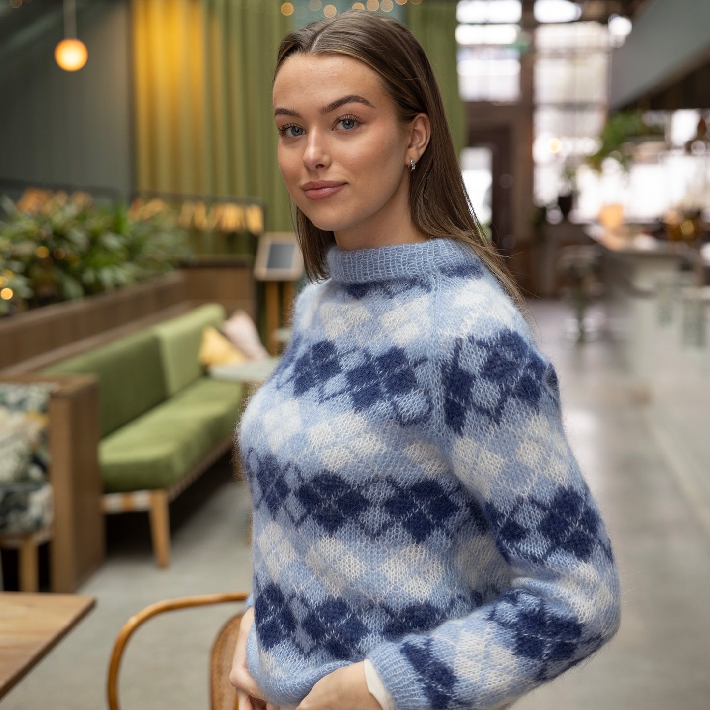 Strikk The Look: Argyle-genser blå