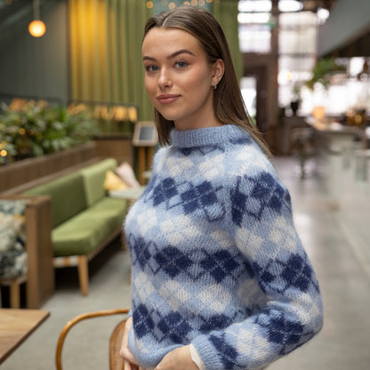 Strikk The Look: Argyle-genser blå