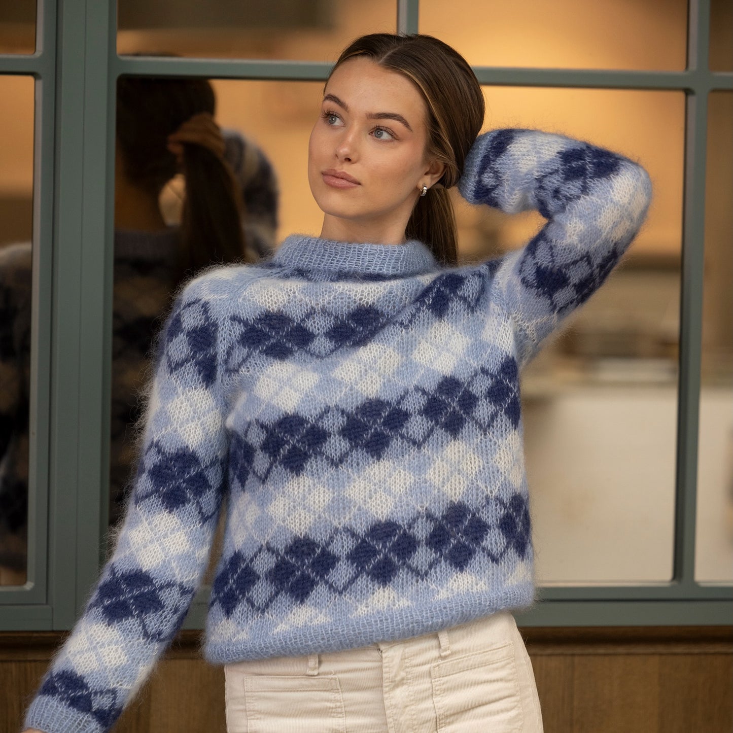 Strikk The Look: Argyle-genser blå