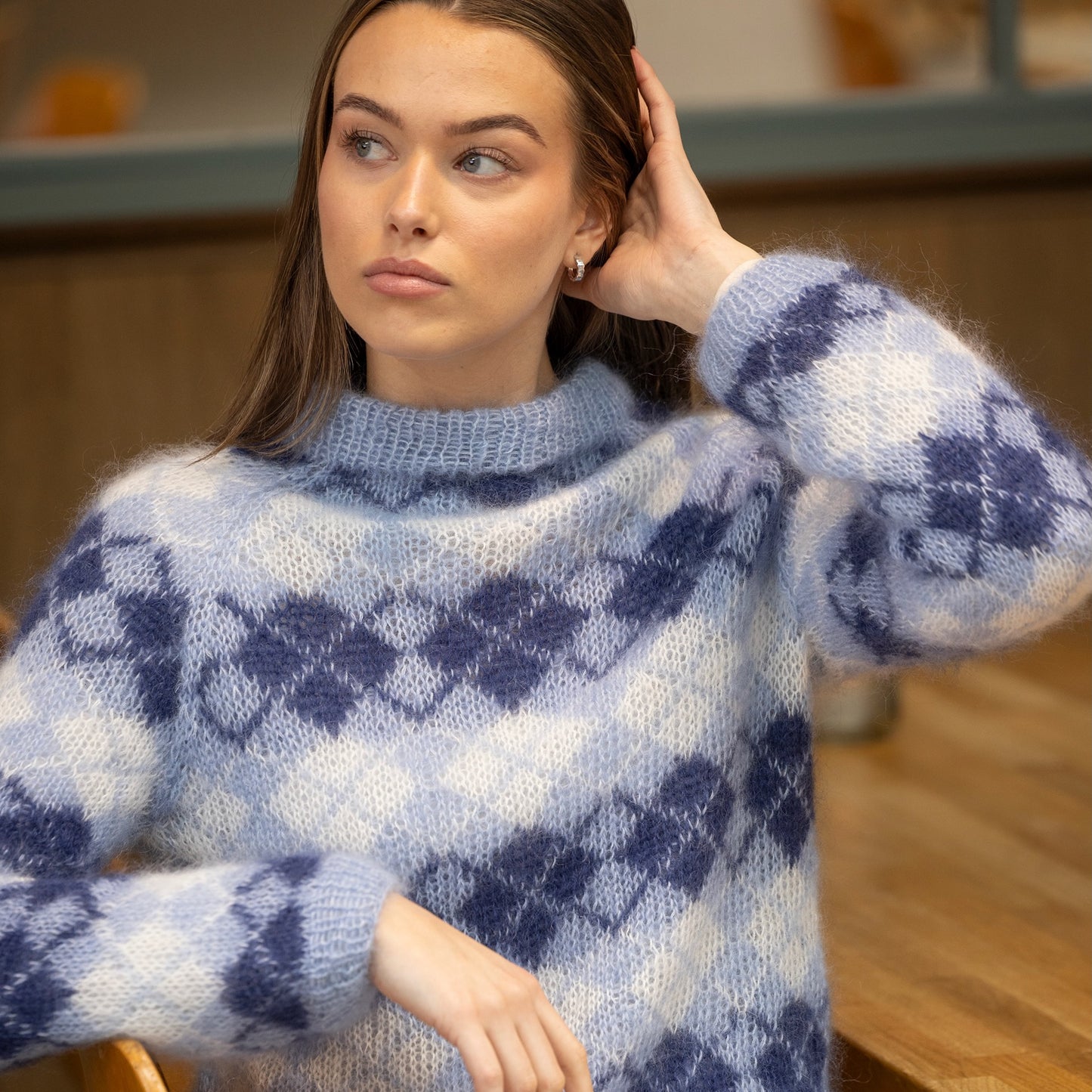 Strikk The Look: Argyle-genser blå