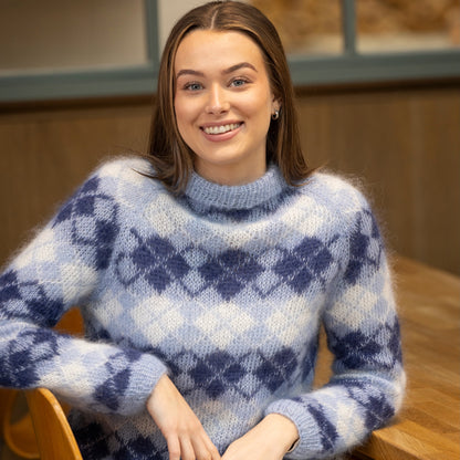 Strikk The Look: Argyle-genser blå