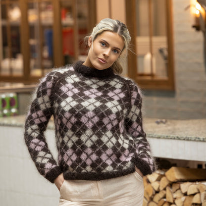 strikk The Look: Argyle-genser brun