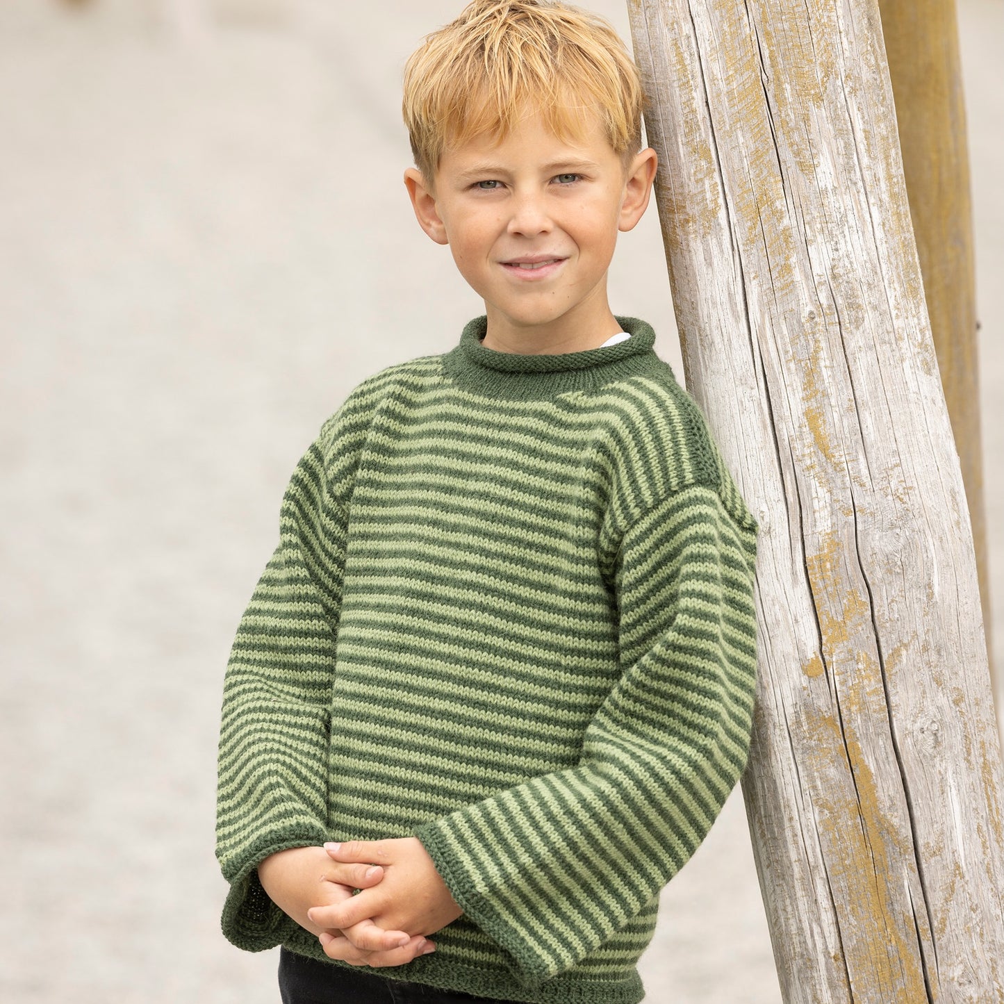 Strikk The Look: Rille-genser grønn