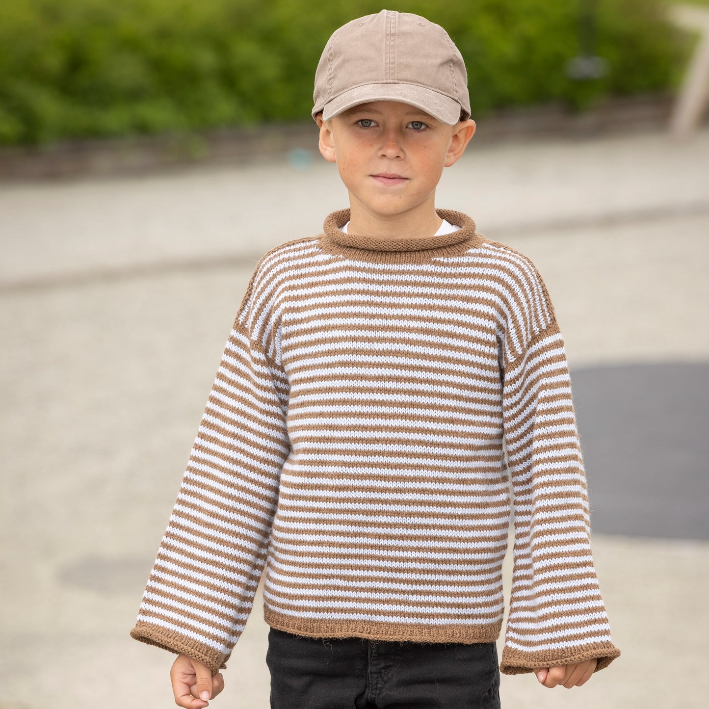 Strikk The Look: Rille-genser brun