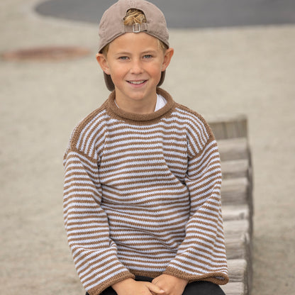 Strikk The Look: Rille-genser perlegrå
