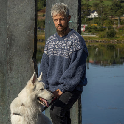 Strikk The Look: Jotun-genser jeansblå