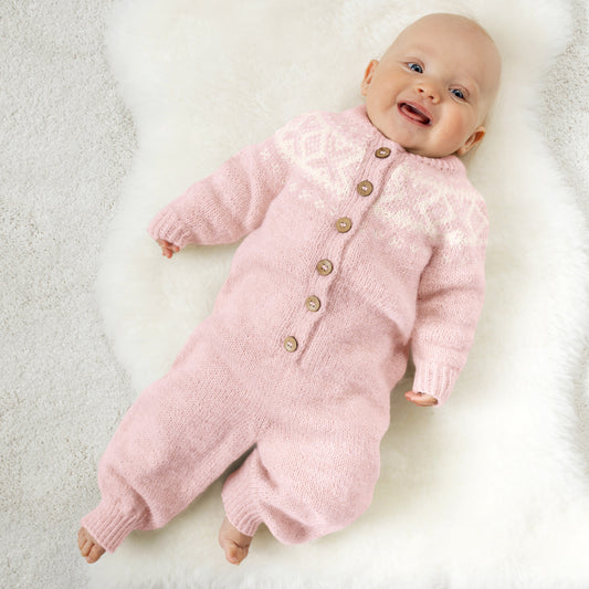Strikk The Look: Cortina heldress baby rosa/hvit