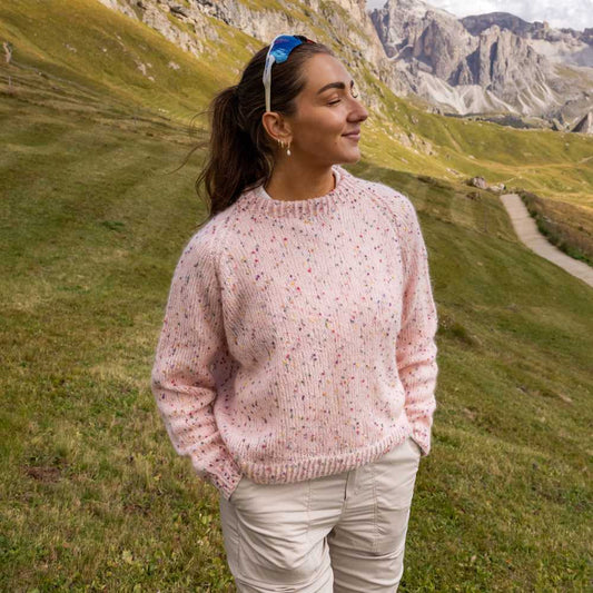 Strikk The Look: Ultimate-genser lys rosa