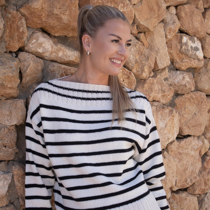 Strikk The Look: Antibes-genser hvit/svart