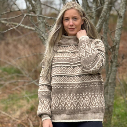 Strikk The Look: Ada-genser lys brun-natur