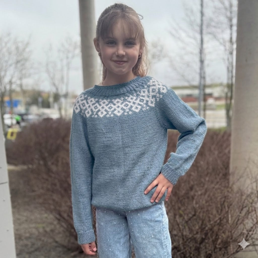 Strikk The Look: Fay-genser barn blå