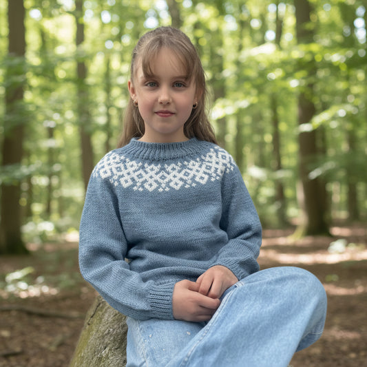 Strikk The Look: Fay-genser barn blå