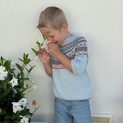 Strikk The Look: Lollipop-t-skjorte lys blå-brunrosa