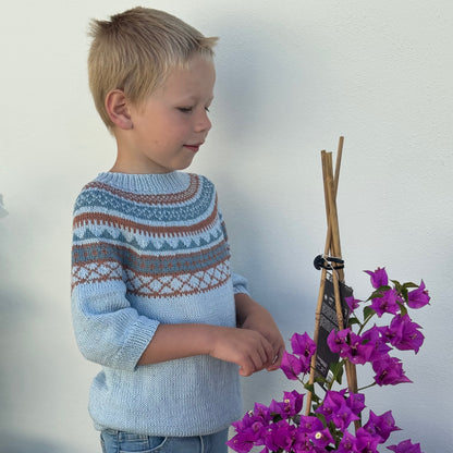 Strikk The Look: Lollipop-t-skjorte lys blå-brunrosa