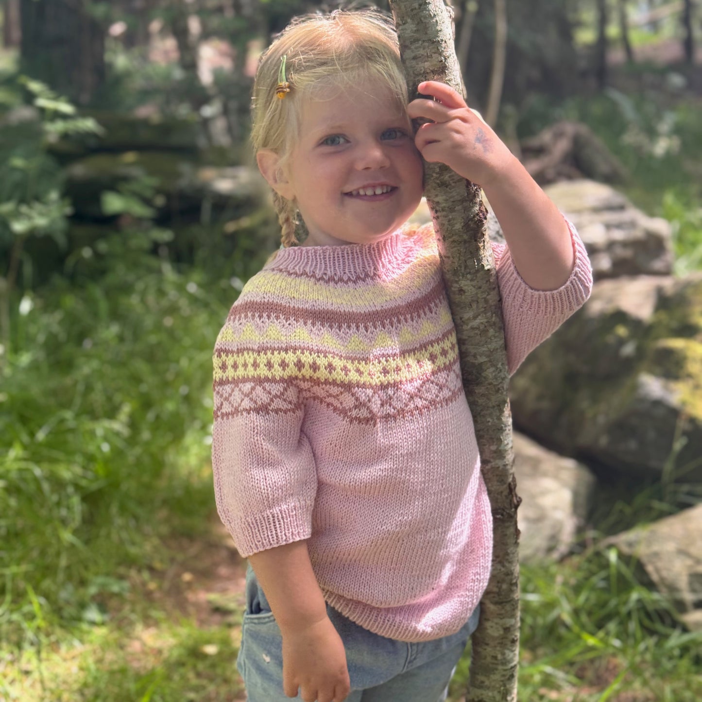 Strikk The Look: Lollipop-t-skjorte lys rosa