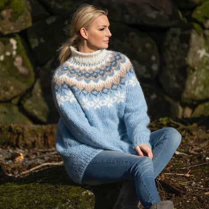 Strikk The Look: Nova-genser lys blå