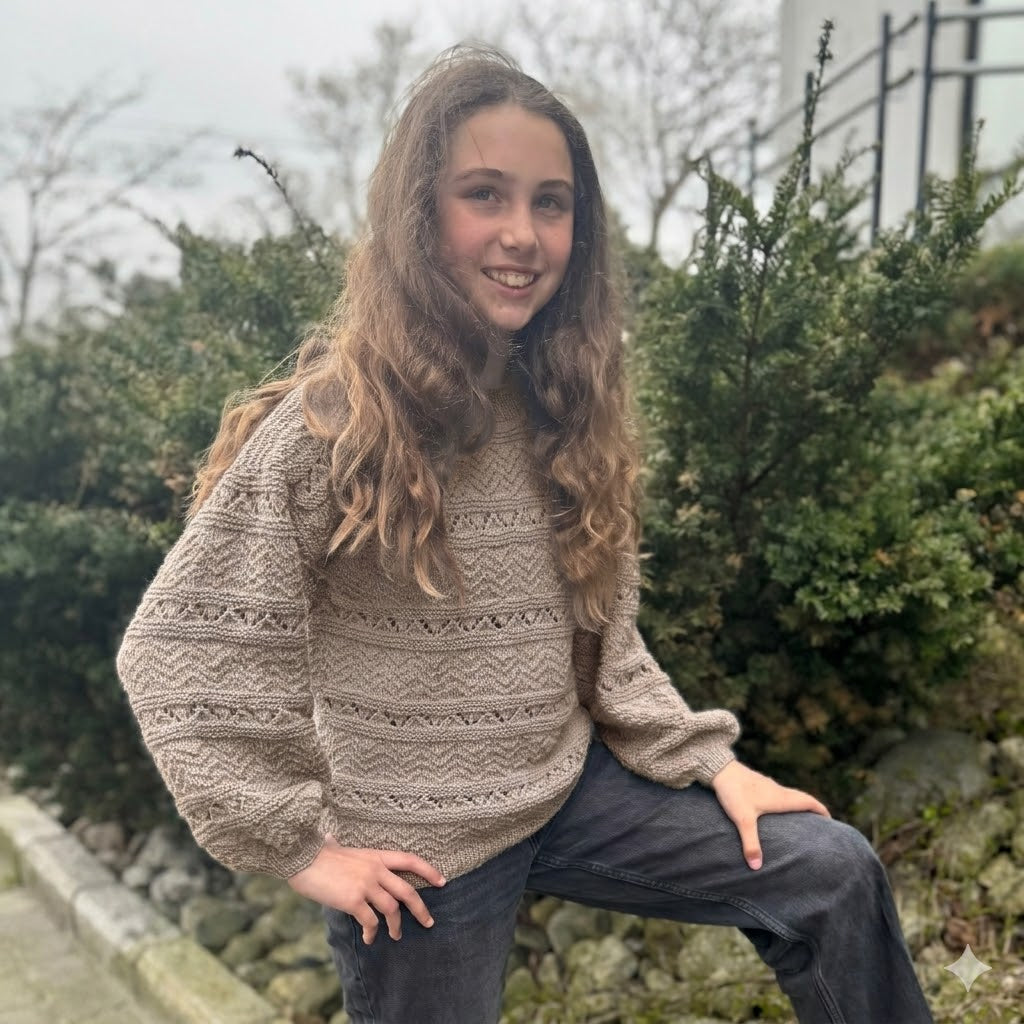 Strikk The Look: Marka-genser lys brun
