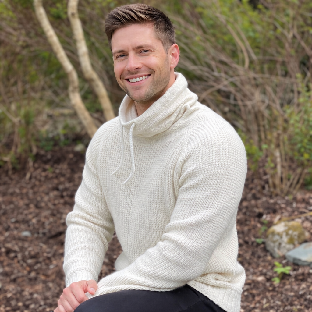 Strikk The Look: Rocko genser natur høy hals