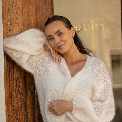 Strikk The Look: Cloud-jakke naturhvit