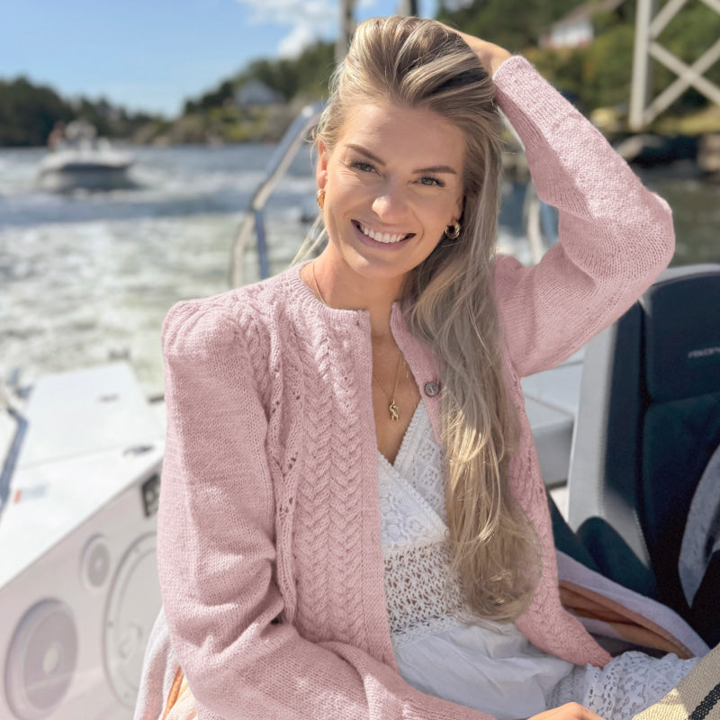 Strikk The Look: Tresser cardigan rosa