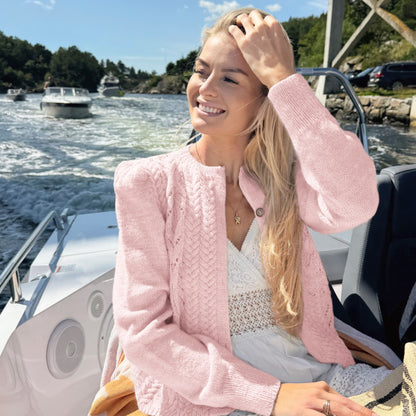 Strikk The Look: Tresser cardigan lys rosa