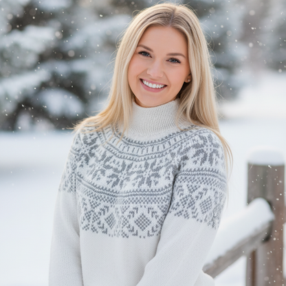 Strikk The Look: Hvit Frost-genser