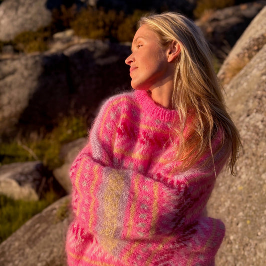 Strikk The Look: Hanami genser rosa Gjestal Soft