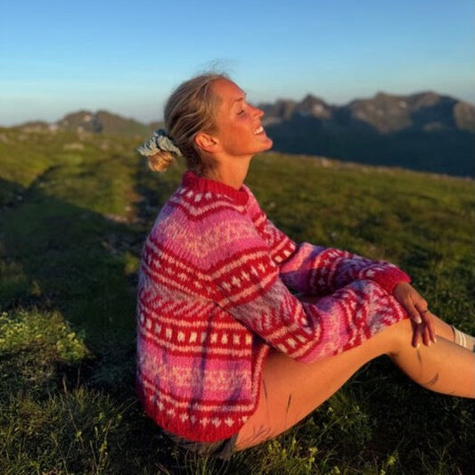 Strikk The Look: Hanami raglangenser dyp rød, Gjestal soft