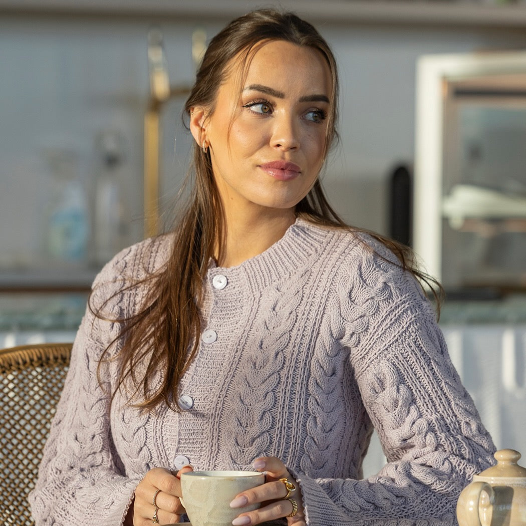 Strikk The Look: Caia-jakke, lavendel