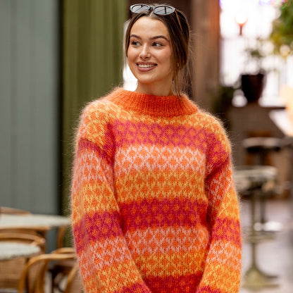 Strikk The Look: Bellezza-genser oransje