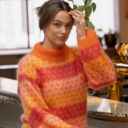 Strikk The Look: Bellezza-genser oransje