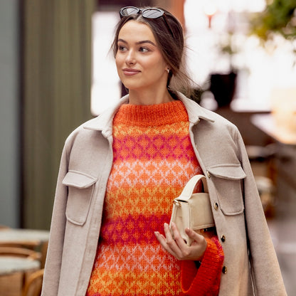 Strikk The Look: Bellezza-genser oransje