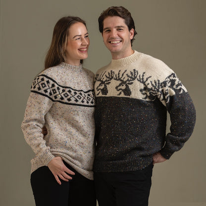 Strikk The Look: Lauvfall-genser hvit tweed