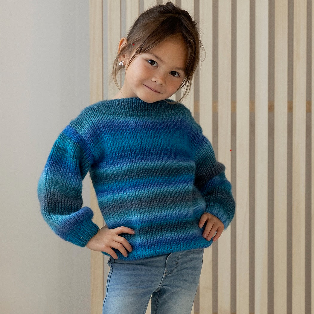 Strikk The Look: Kulør-genser blå