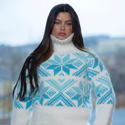 Strikk The Look: Sno-genser og lue hvit