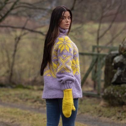Strikk The Look: Sno-genser og votter lys lilla