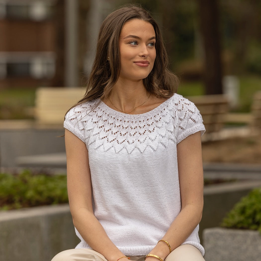Strikk The Look: Suvali-topp hvit