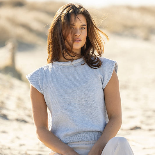 Strikk The Look: Vire-topp lys blå