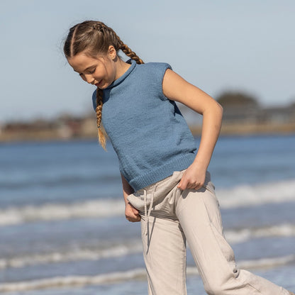 Strikk The Look: Vire-topp blå, barn