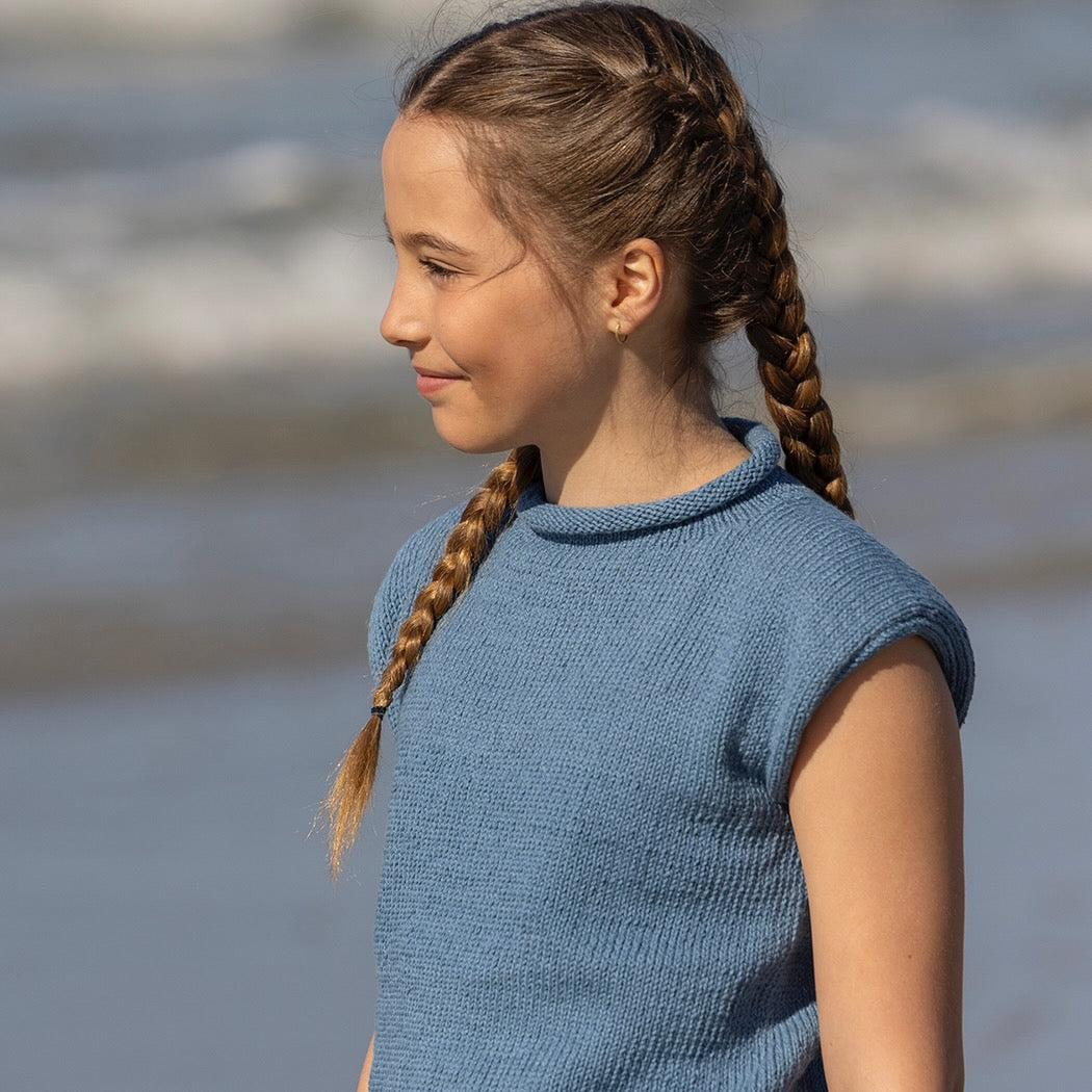 Strikk The Look: Vire-topp blå, barn
