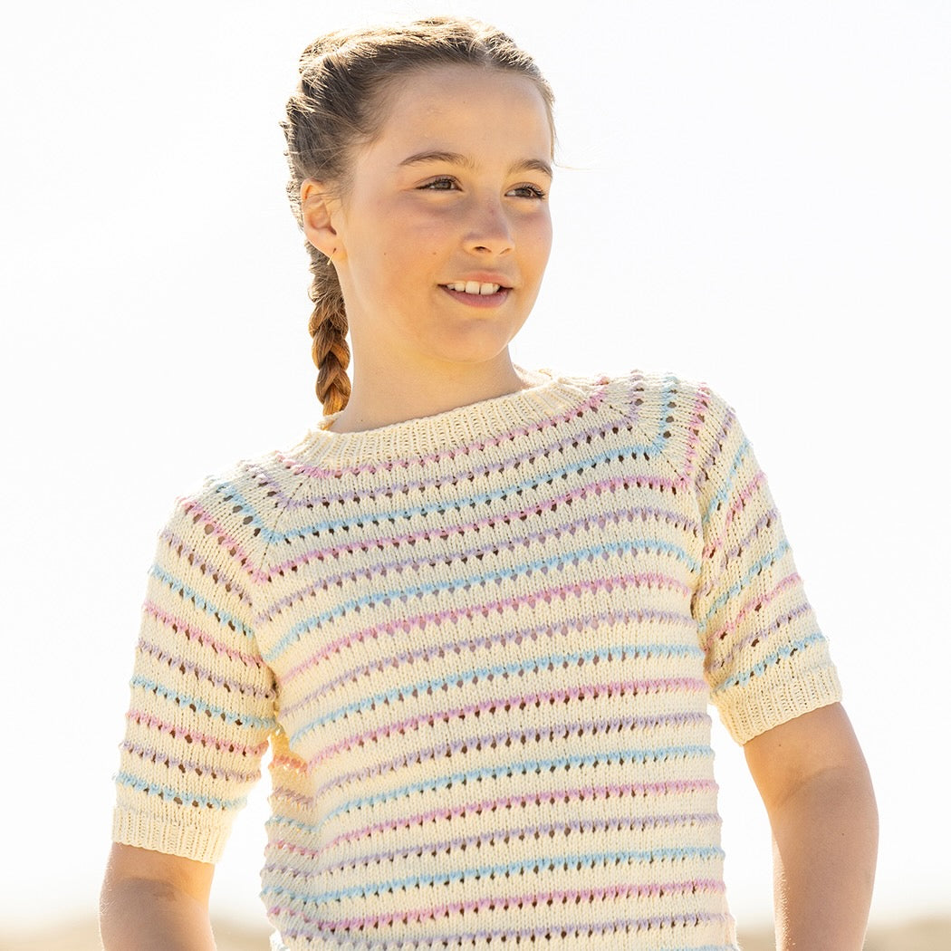 Strikk The Look: Sadie-t-skjorte lys gul