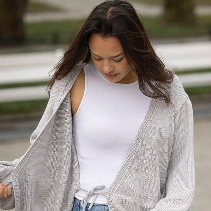 Strikk The Look: Vienna 2.0 omslagsjakke grå