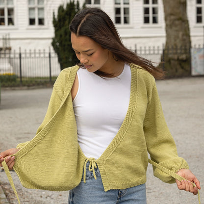 Strikk The Look: Vienna 2.0 omslagsjakke lys grønn