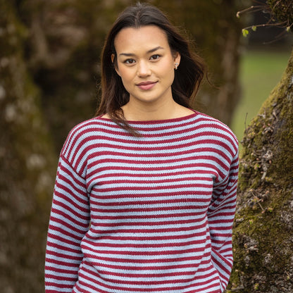 Strikk The Look: Salty-t-genser båthals rødbrun