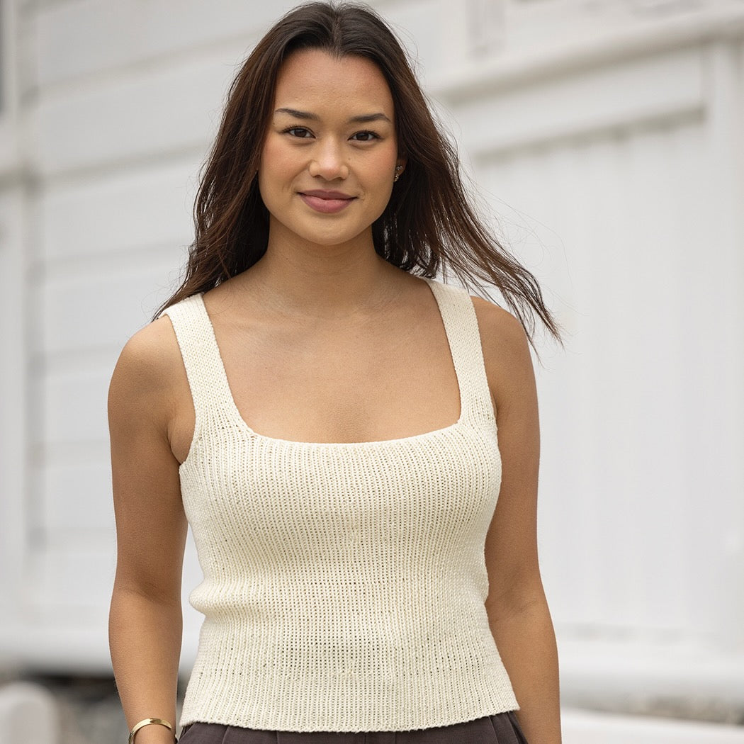 Strikk The Look: Studio-topp natur