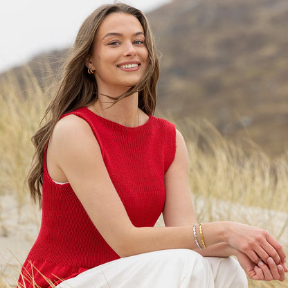 Strikk The Look: Pearl-topp rød