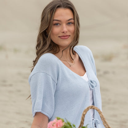 Strikk The Look: Silke-jakke lys blå