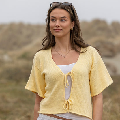 Strikk The Look: Silke-jakke lys gul