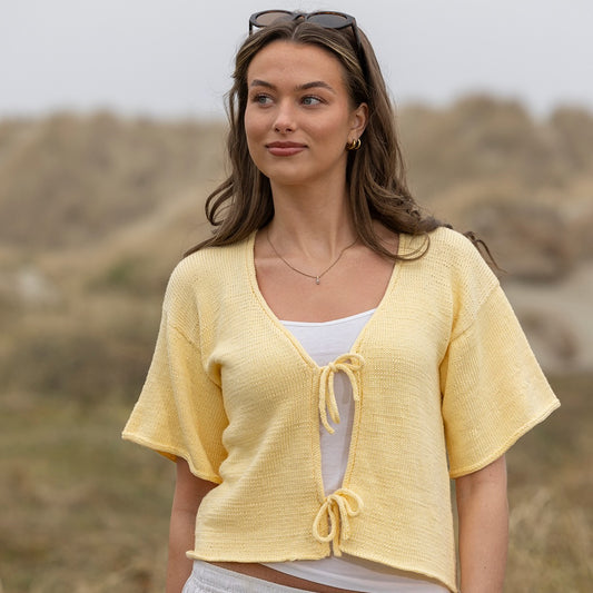 Strikk The Look: Silke-jakke lys gul