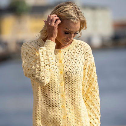 Strikk The Look: Melang-jakke lys gul